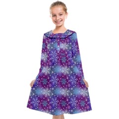 Snow Blue Purple Tulip Kids  Midi Sailor Dress