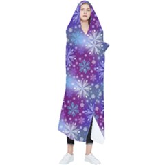 Snow Blue Purple Tulip Wearable Blanket