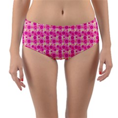 Heart Pink Reversible Mid-waist Bikini Bottoms