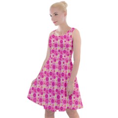 Heart Pink Knee Length Skater Dress