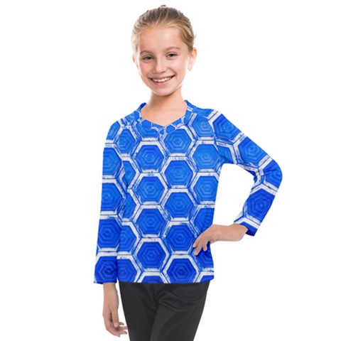 Hexagon Windows Kids  Long Mesh Tee by essentialimage365