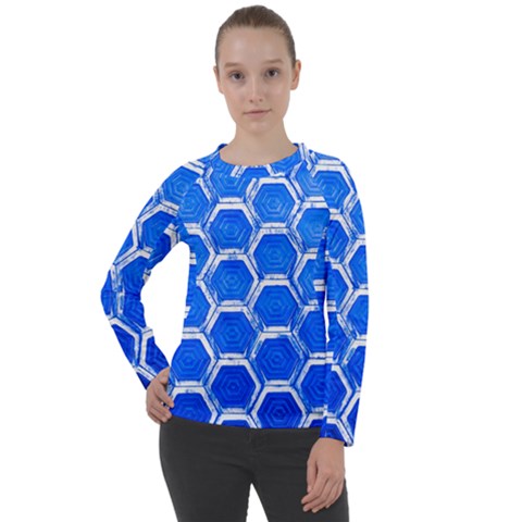Hexagon Windows Women s Long Sleeve Raglan Tee by essentialimage365