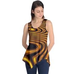 Wave Abstract Lines Sleeveless Tunic by Dutashop