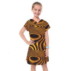 Wave Abstract Lines Kids  Drop Waist Dress by Dutashop