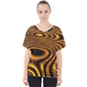 Wave Abstract Lines V-Neck Dolman Drape Top View1