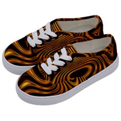 Wave Abstract Lines Kids  Classic Low Top Sneakers by Dutashop