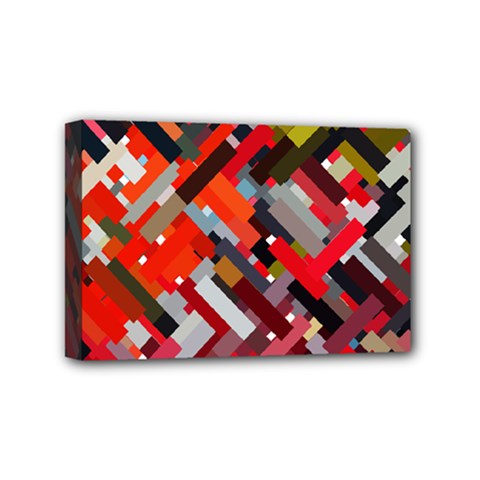 Maze Abstract Texture Rainbow Mini Canvas 6  X 4  (stretched)