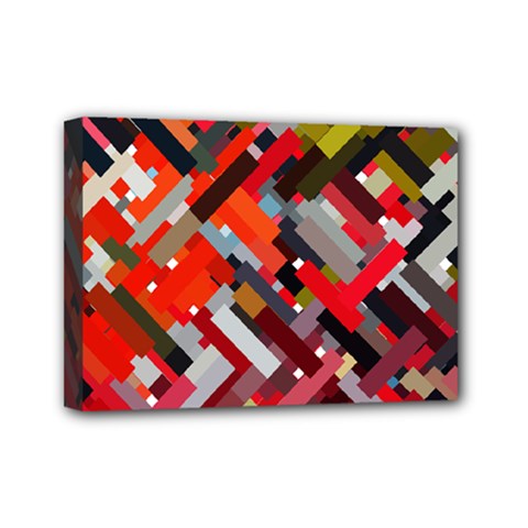 Maze Abstract Texture Rainbow Mini Canvas 7  X 5  (stretched)