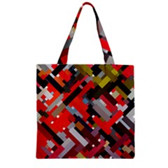 Maze Abstract Texture Rainbow Zipper Grocery Tote Bag