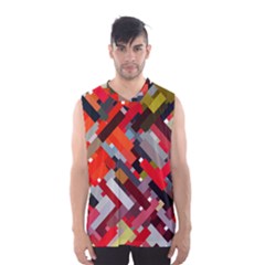 Maze Abstract Texture Rainbow Men s Basketball Tank Top by Dutashop