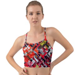Maze Abstract Texture Rainbow Mini Tank Bikini Top