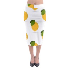 Lemon Fruit Midi Pencil Skirt