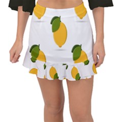 Lemon Fruit Fishtail Mini Chiffon Skirt