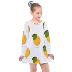 Lemon Fruit Kids  Long Sleeve Dress by Dutashop