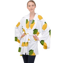 Lemon Fruit Long Sleeve Velvet Kimono 