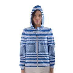 Metallic Blue Shiny Reflective Women s Hooded Windbreaker