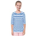 Metallic Blue Shiny Reflective Kids  Quarter Sleeve Raglan Tee View1