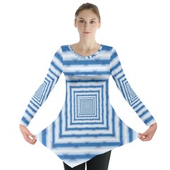 Metallic Blue Shiny Reflective Long Sleeve Tunic 