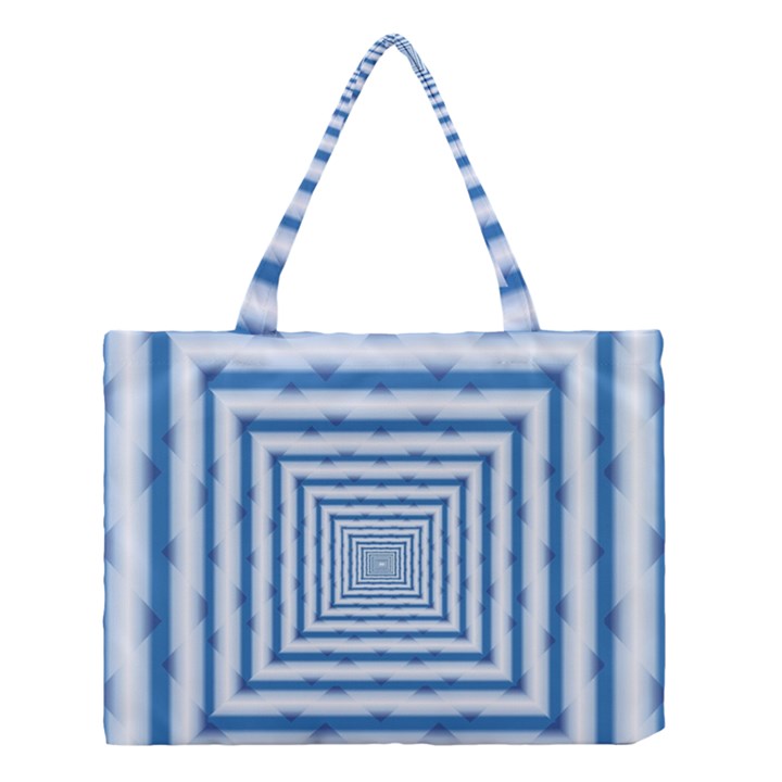 Metallic Blue Shiny Reflective Medium Tote Bag