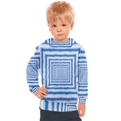 Metallic Blue Shiny Reflective Kids  Hooded Pullover by Dutashop