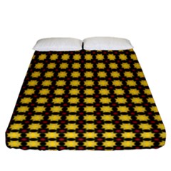 Yellow Pattern Green Fitted Sheet (california King Size)