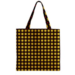 Yellow Pattern Green Zipper Grocery Tote Bag