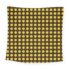 Yellow Pattern Green Square Tapestry (large)