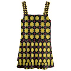 Yellow Pattern Green Kids  Layered Skirt Swimsuit