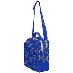 Star Pattern Blue Gold Crossbody Day Bag by Dutashop