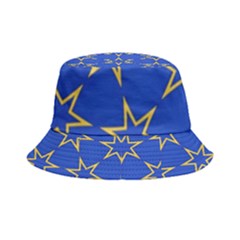 Star Pattern Blue Gold Inside Out Bucket Hat by Dutashop