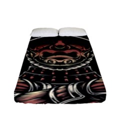 Samurai Oni Mask Fitted Sheet (full/ Double Size) by Saga96