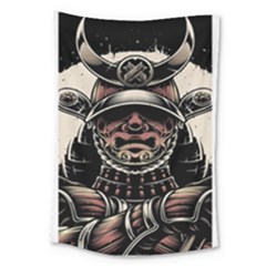 Samurai Oni Mask Large Tapestry by Saga96