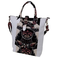 Samurai Oni Mask Buckle Top Tote Bag by Saga96