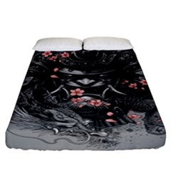 Samurai Oni Mask Fitted Sheet (california King Size)