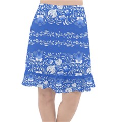 Blue Flowers Fishtail Chiffon Skirt by Eskimos