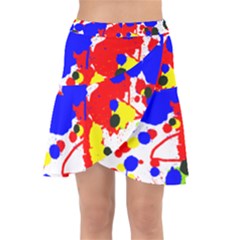 Colorfull Wrap Front Skirt