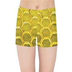 Hexagon Windows Kids  Sports Shorts by essentialimage365