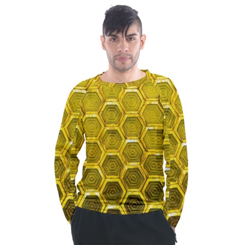 Hexagon Windows Men s Long Sleeve Raglan Tee by essentialimage365