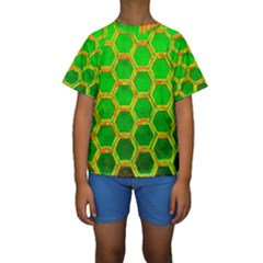 Hexagon Window Kids  Short Sleeve Swimwear by essentialimage365