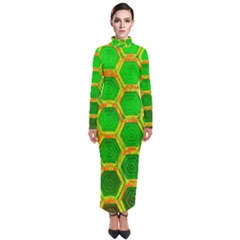 Hexagon Window Turtleneck Maxi Dress