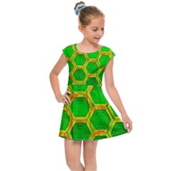 Hexagon Window Kids  Cap Sleeve Dress by essentialimage365