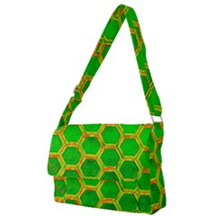 Hexagon Window Full Print Messenger Bag (l) by essentialimage365