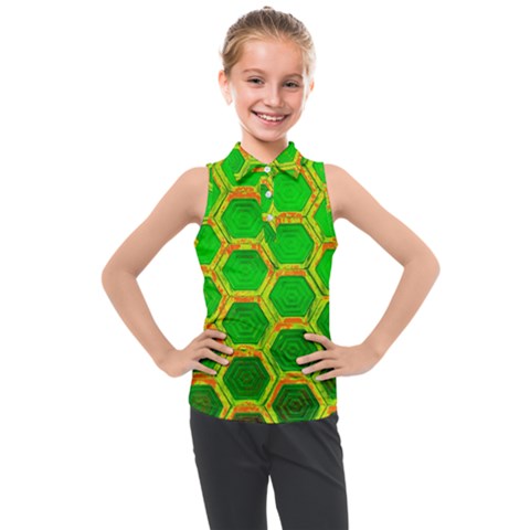 Hexagon Window Kids  Sleeveless Polo Tee by essentialimage365