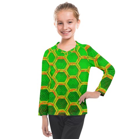 Hexagon Window Kids  Long Mesh Tee by essentialimage365