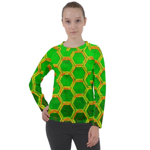 Hexagon Window Women s Long Sleeve Raglan Tee by essentialimage365