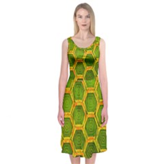 Hexagon Windows Midi Sleeveless Dress by essentialimage365