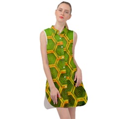 Hexagon Windows Sleeveless Shirt Dress by essentialimage365