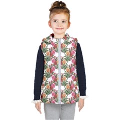 Flowers Pattern Kids  Hooded Puffer Vest by goljakoff