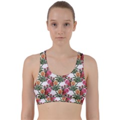 Flowers Pattern Back Weave Sports Bra by goljakoff