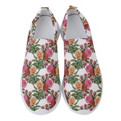 Flowers Pattern Women s Slip On Sneakers by goljakoff